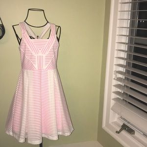 Truly Me Neon Layered Cage Back Dress